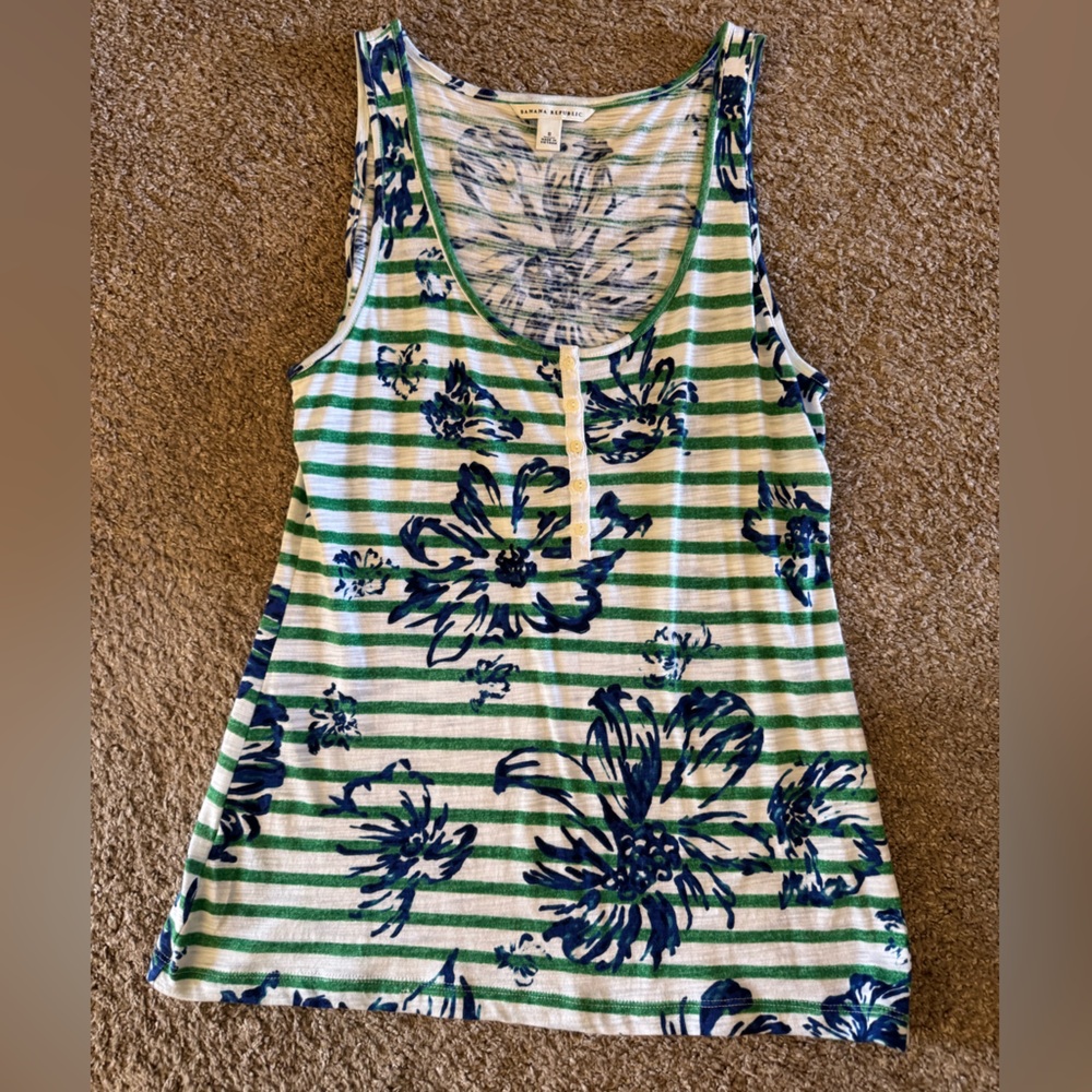 Banana Republic Floral Striped Sleeveless Top